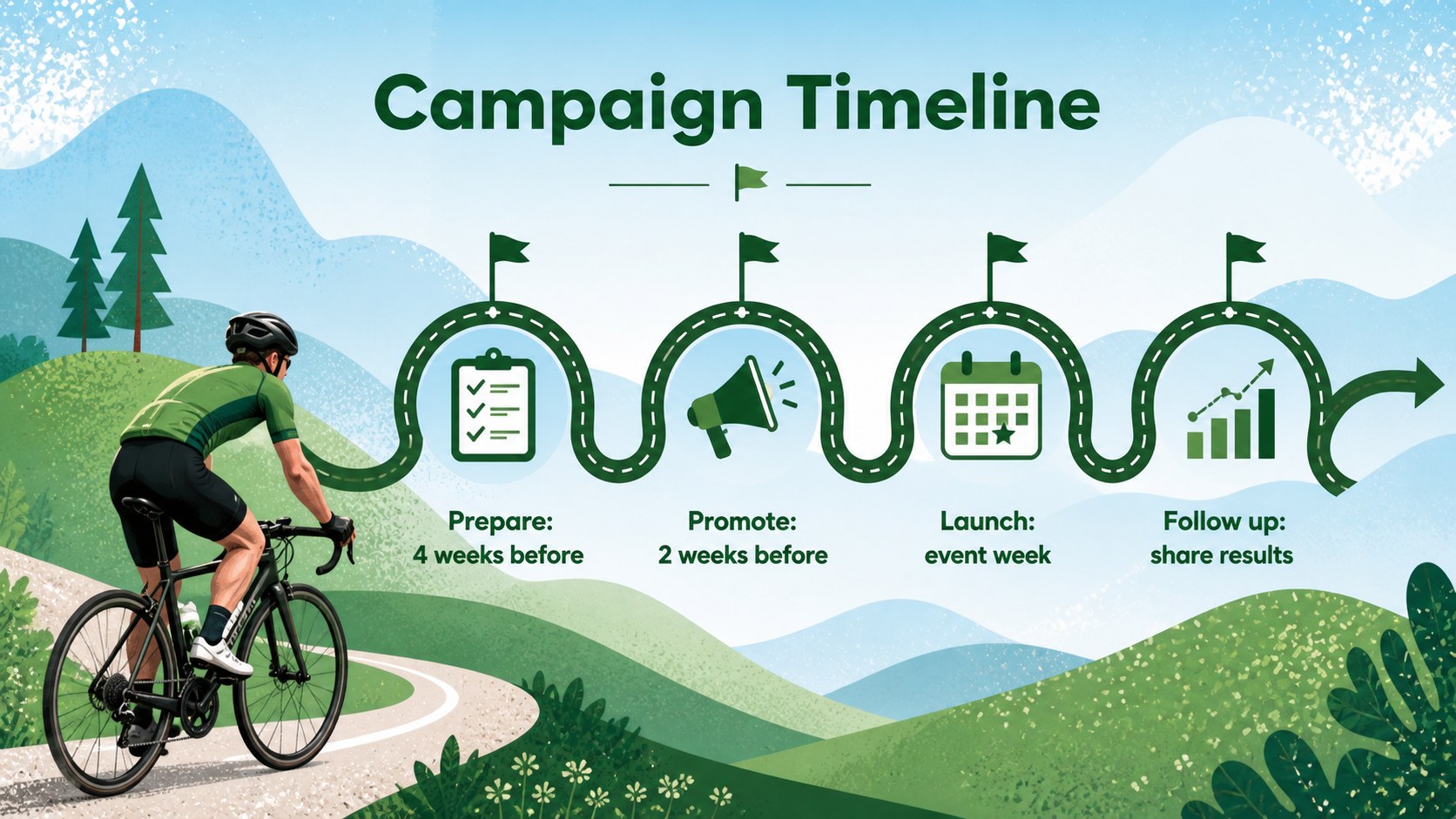 Modelo de apresentação Campanha de Conscientização sobre Bicicletas, slide 13