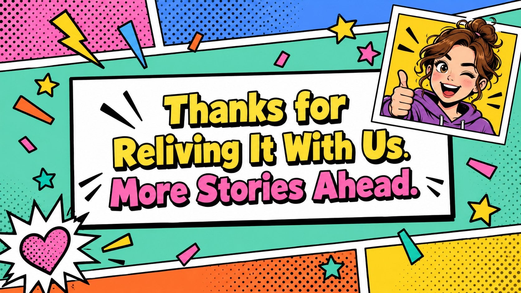 Dating Recap Presentation: Pop Art Love Story Deck presentation template, slide 15