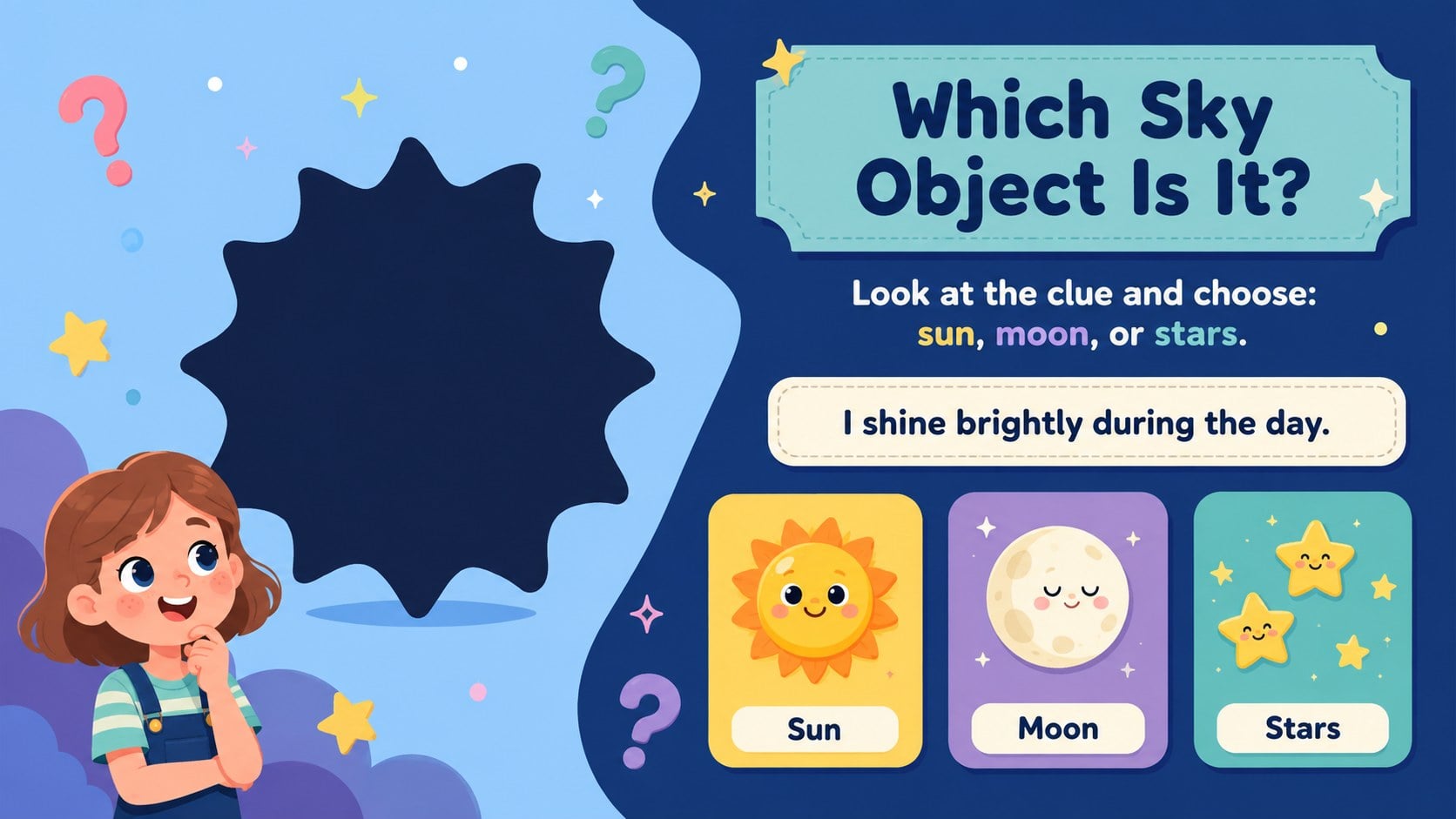 Day and Night Sky Deck for Little Explorers presentation template, slide 11