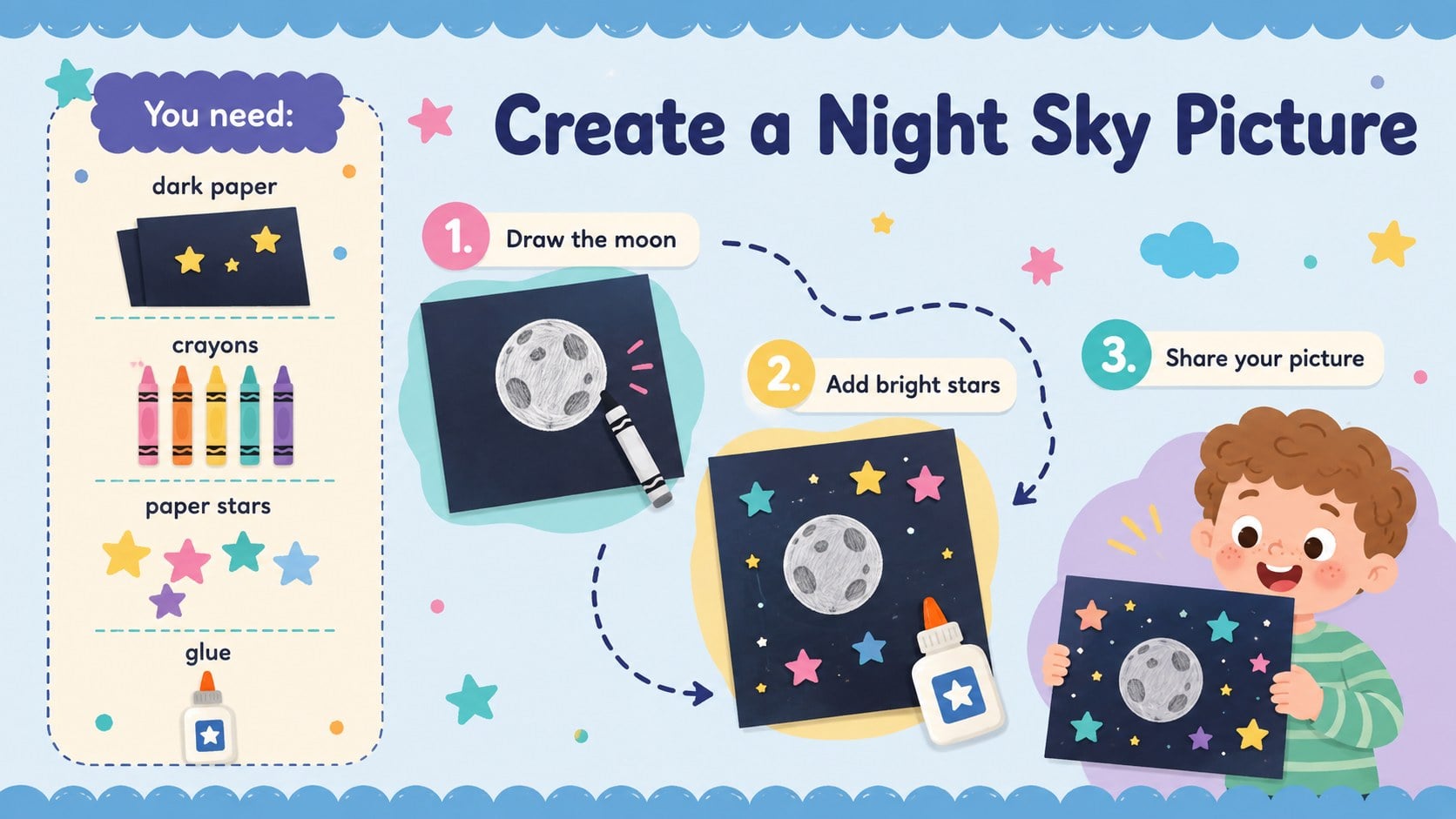 Day and Night Sky Deck for Little Explorers presentation template, slide 12