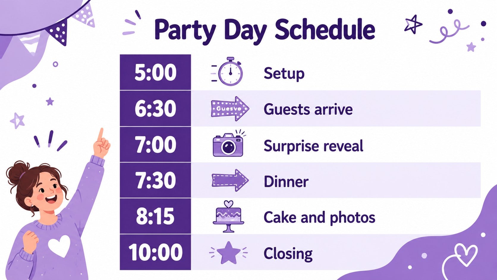 Modelo de apresentação Planejador de Festa de Aniversário com Rabiscos, slide 13