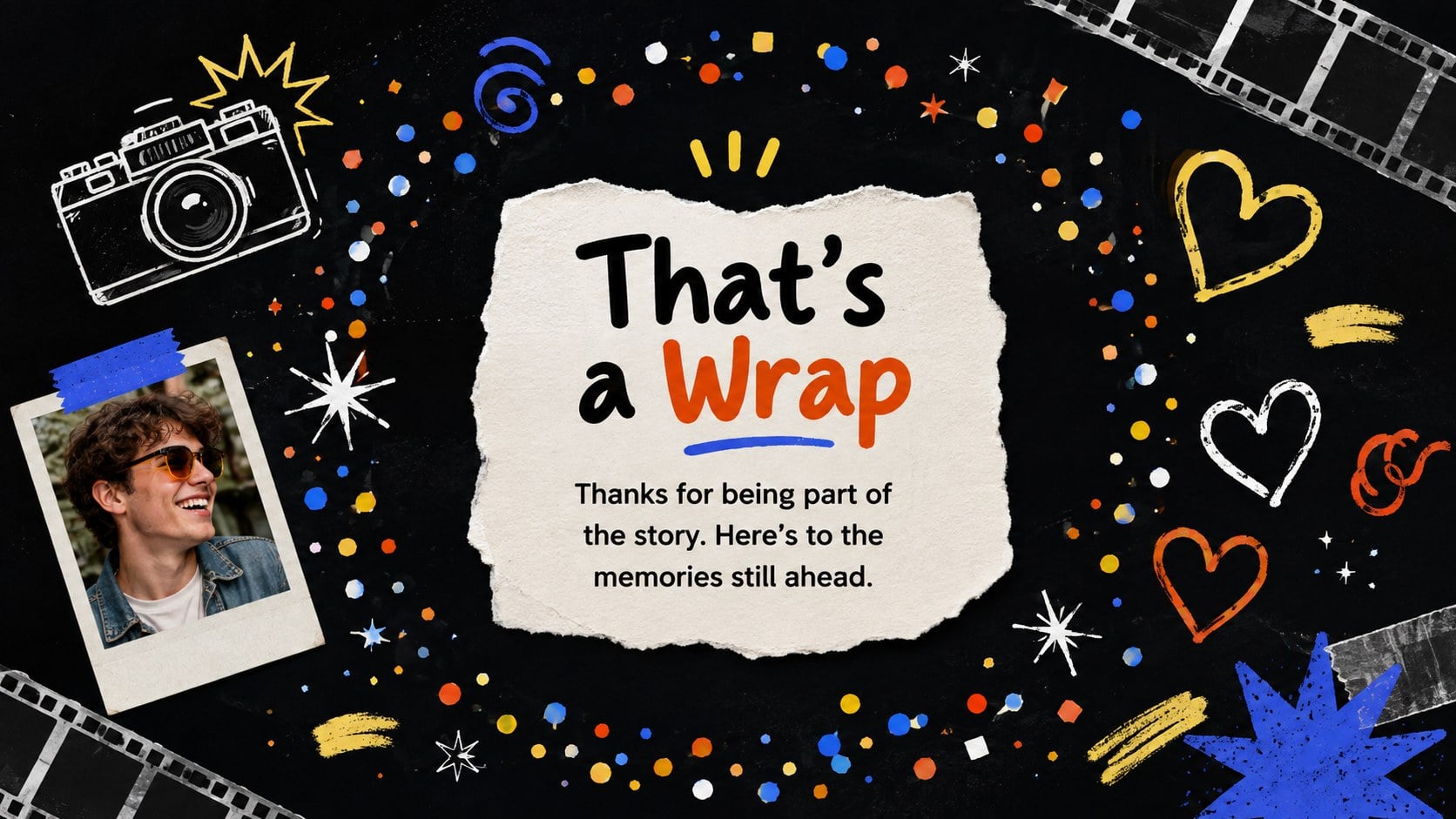 Modelo de apresentação Retrospectiva Anual com Estilo Doodle, slide 15