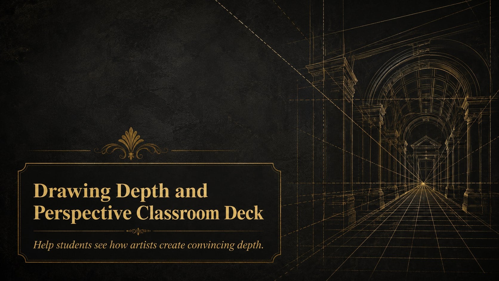 Drawing Depth and Perspective Classroom Deck presentation template, slide 1