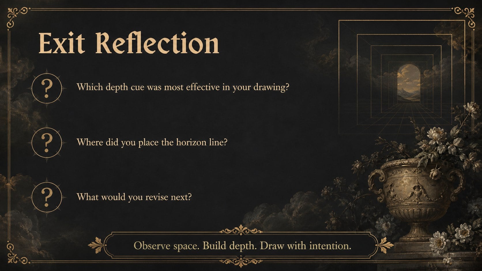 Drawing Depth and Perspective Classroom Deck presentation template, slide 15