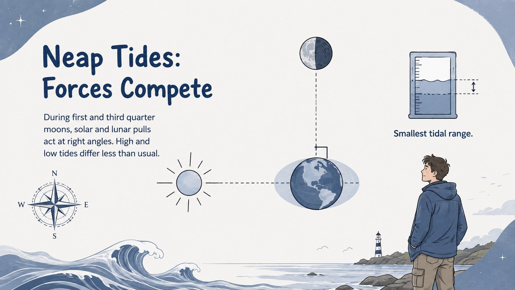 Earth-Moon Tides Astronomy Lesson Deck presentation template, slide 10