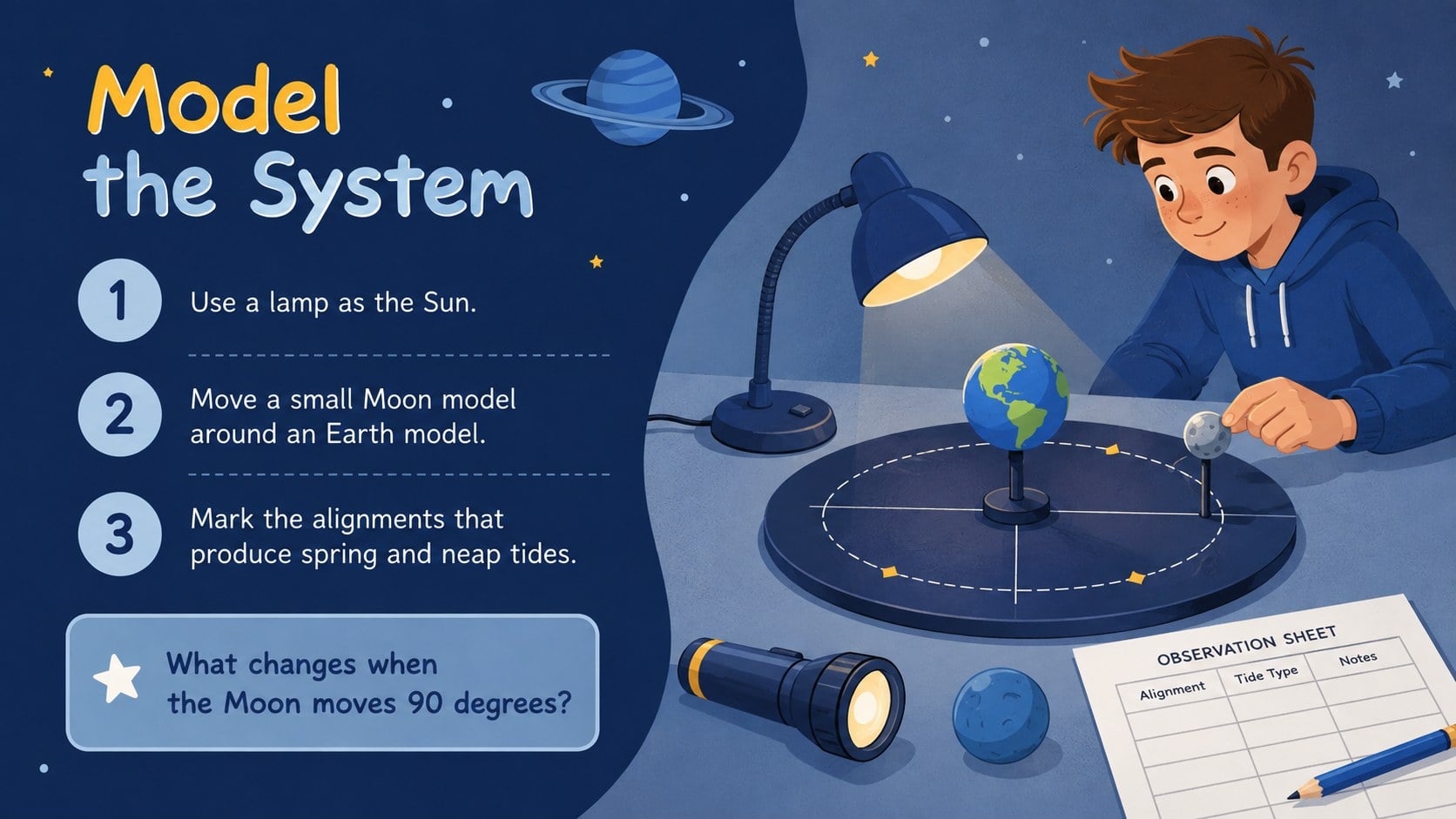 Earth-Moon Tides Astronomy Lesson Deck presentation template, slide 14