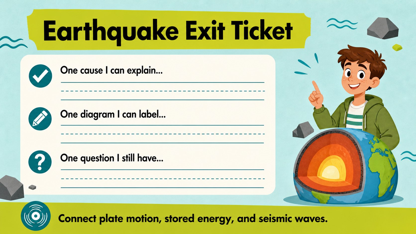 Earthquake Science Classroom Deck presentation template, slide 15