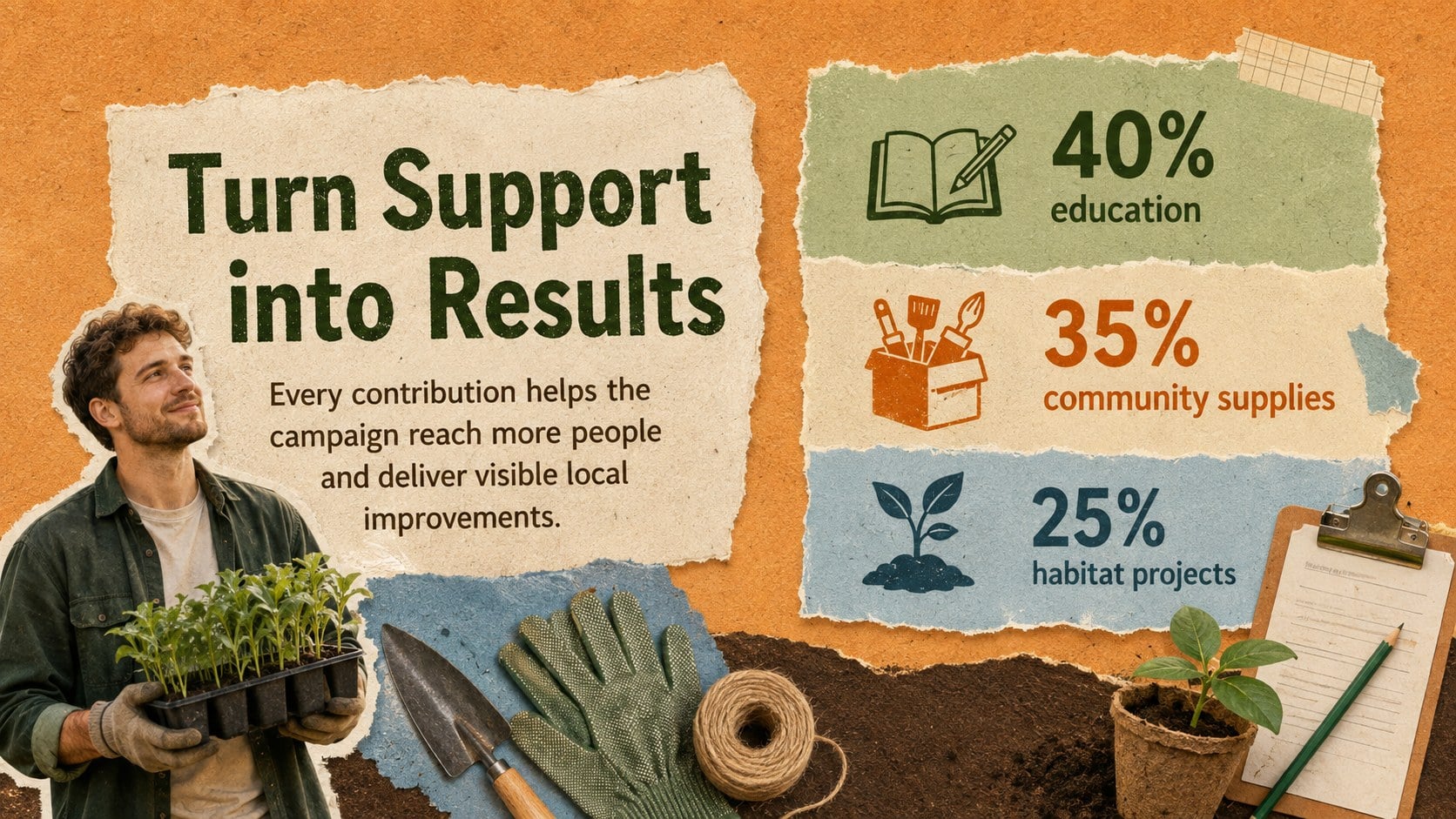 Eco Action Campaign Collage Deck presentation template, slide 11