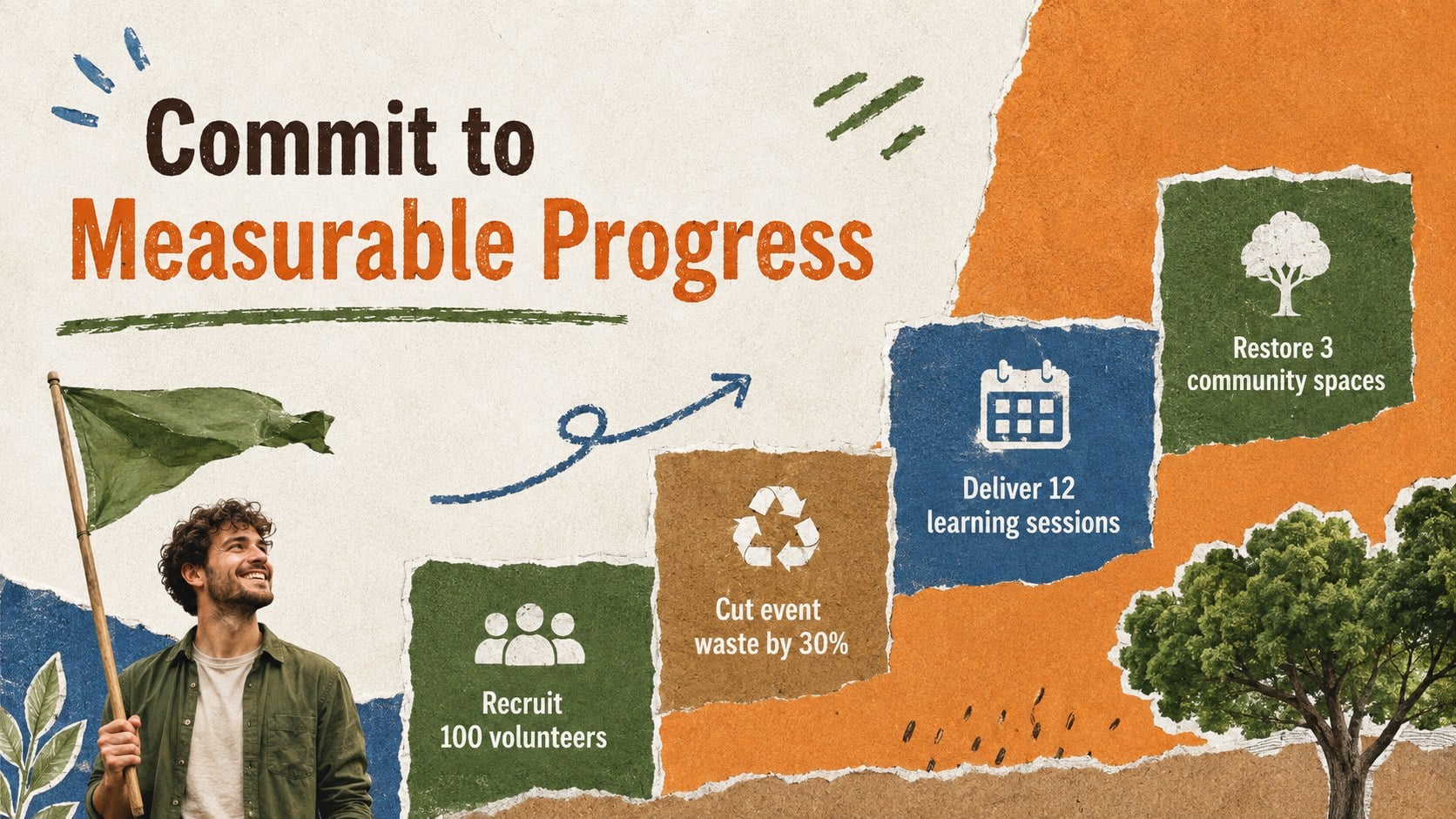 Eco Action Campaign Collage Deck presentation template, slide 12