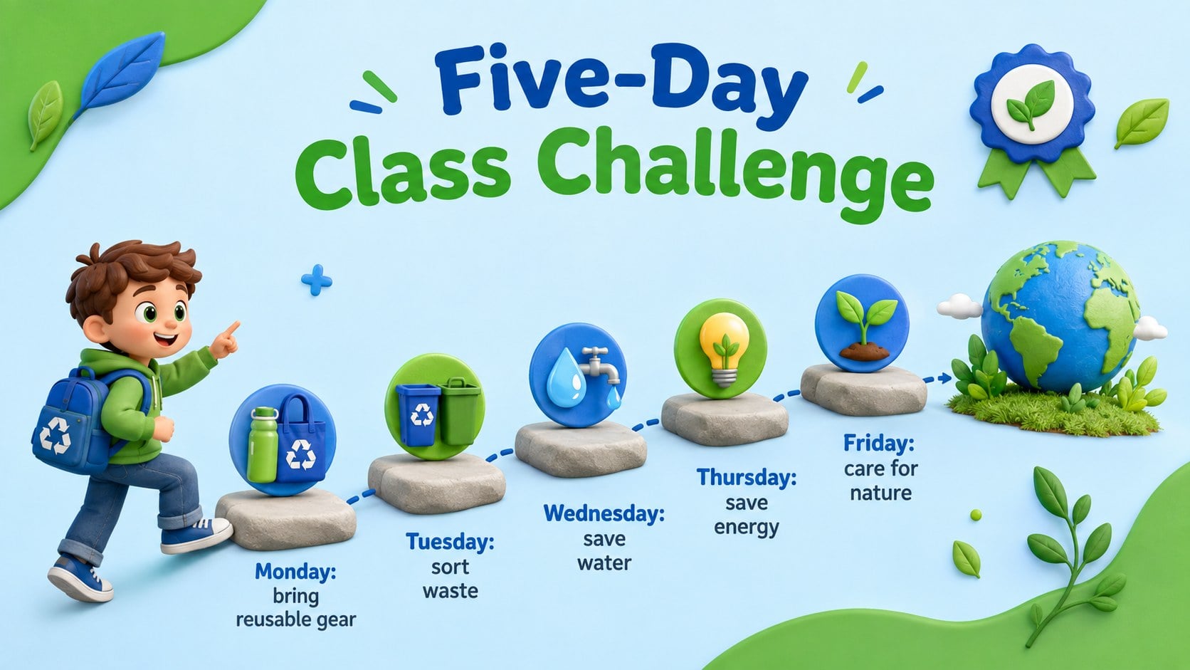 Eco-Friendly Habits Classroom Deck presentation template, slide 11