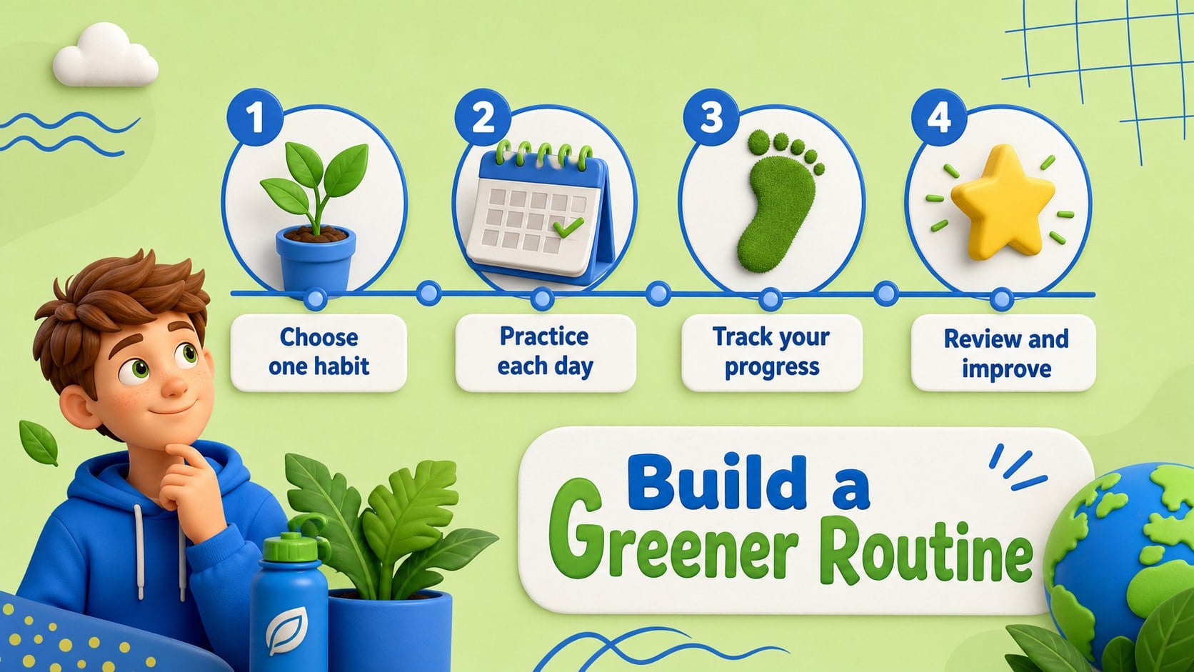 Eco-Friendly Habits Classroom Deck presentation template, slide 14