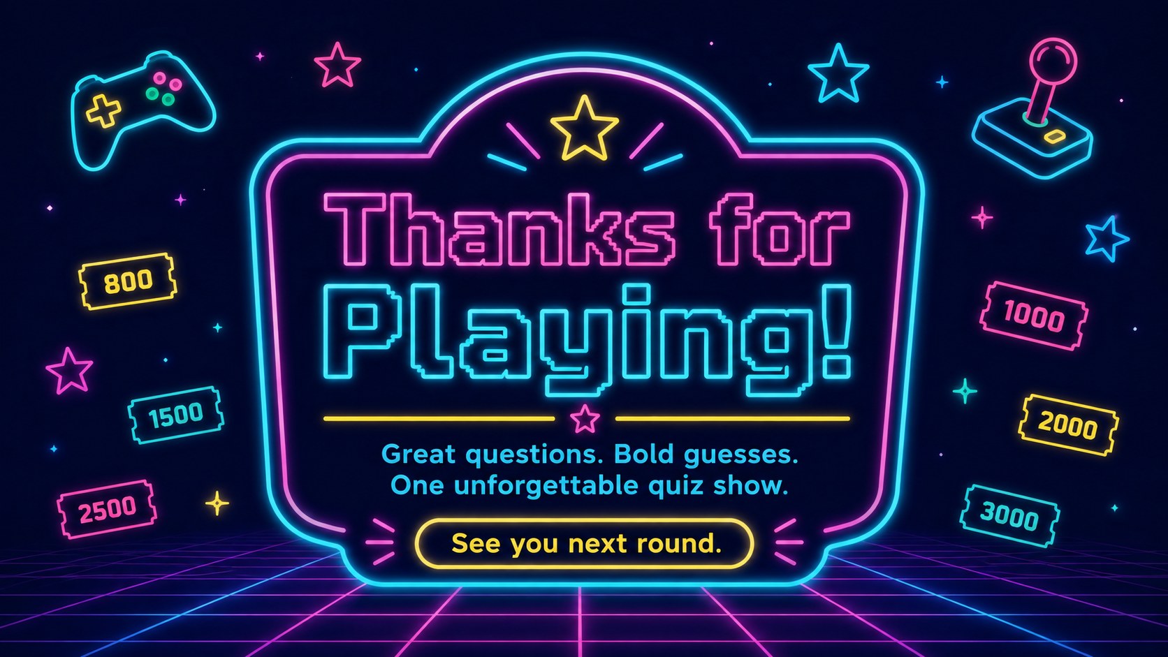 Electric 80s Quiz Show Slides presentation template, slide 15
