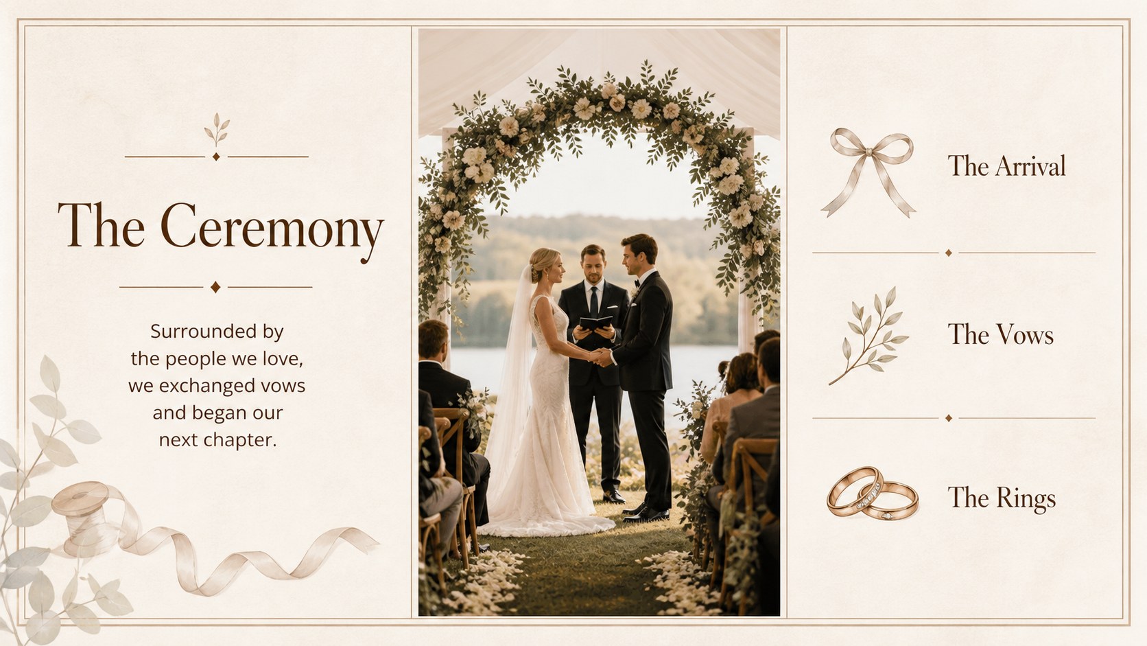 Elegant Bridal Keepsake Album Deck presentation template, slide 6