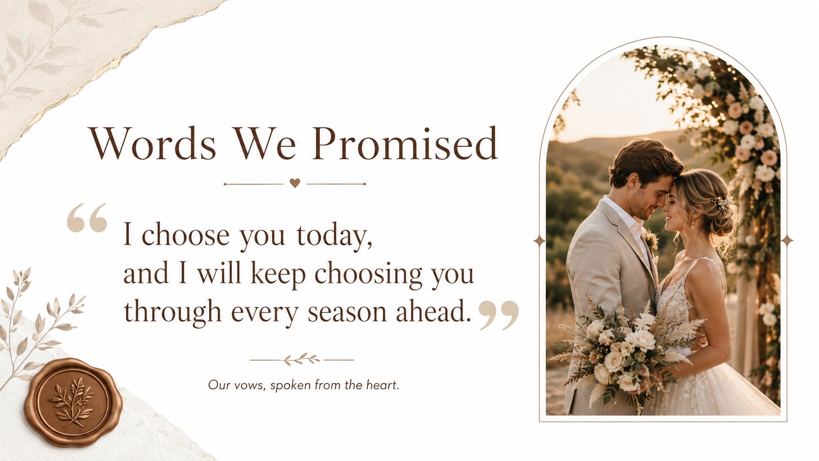 Elegant Bridal Keepsake Album Deck presentation template, slide 7