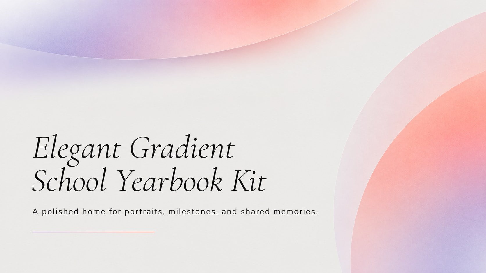 Elegant Gradient School Yearbook Kit