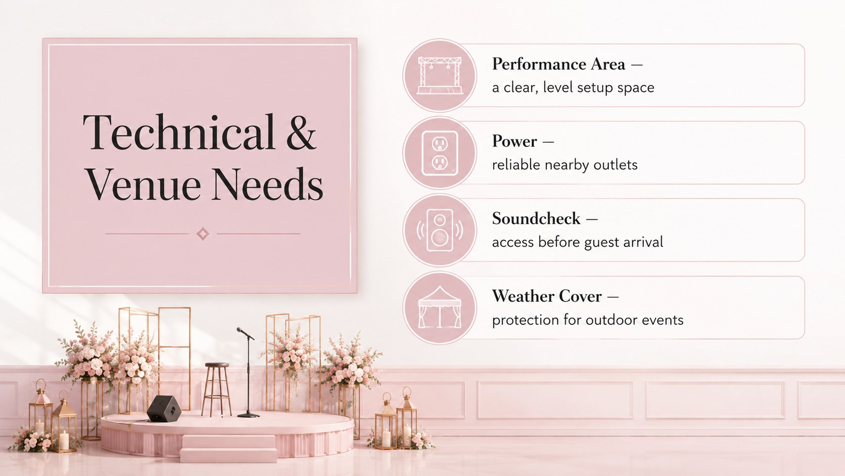 Elegant Pink Wedding Music Showcase Deck presentation template, slide 11