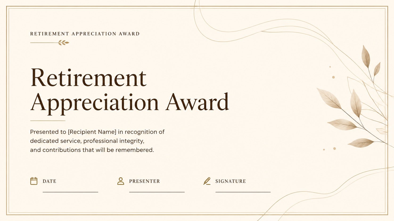Modelo de apresentação Certificado Elegante de Aposentadoria, slide 11