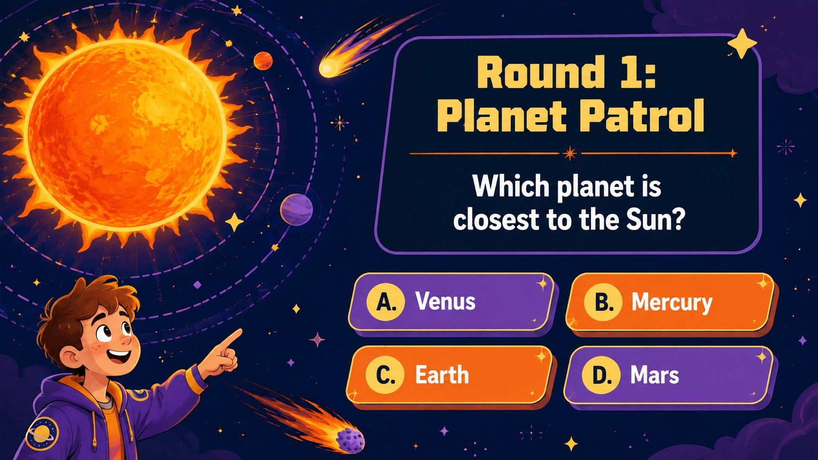 Elementary Astronomy Quiz Deck presentation template, slide 4