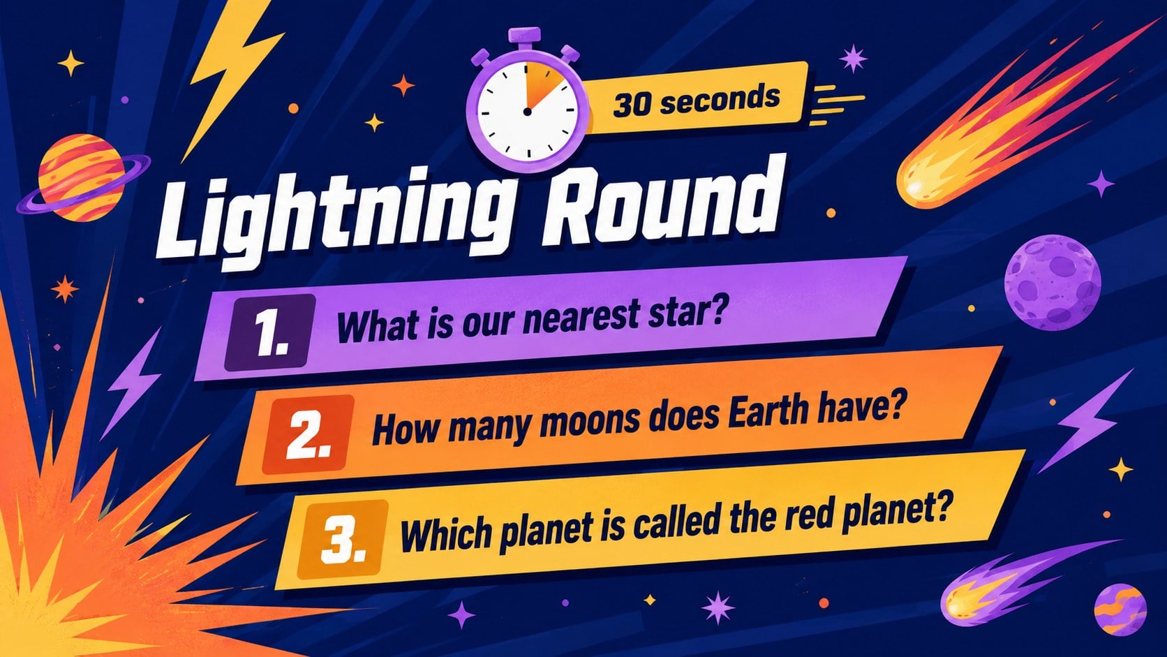 Elementary Astronomy Quiz Deck presentation template, slide 12