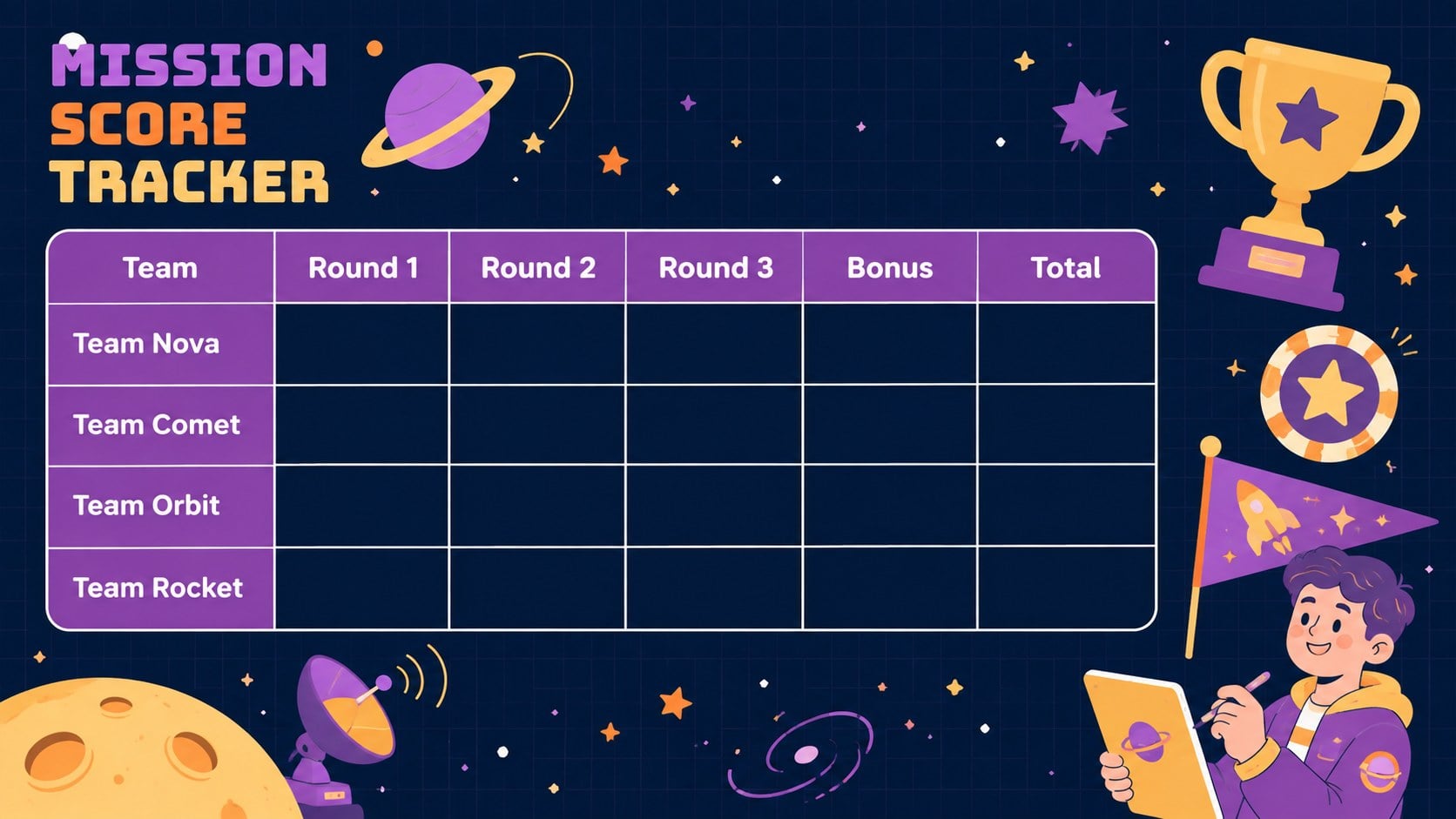Elementary Astronomy Quiz Deck presentation template, slide 13