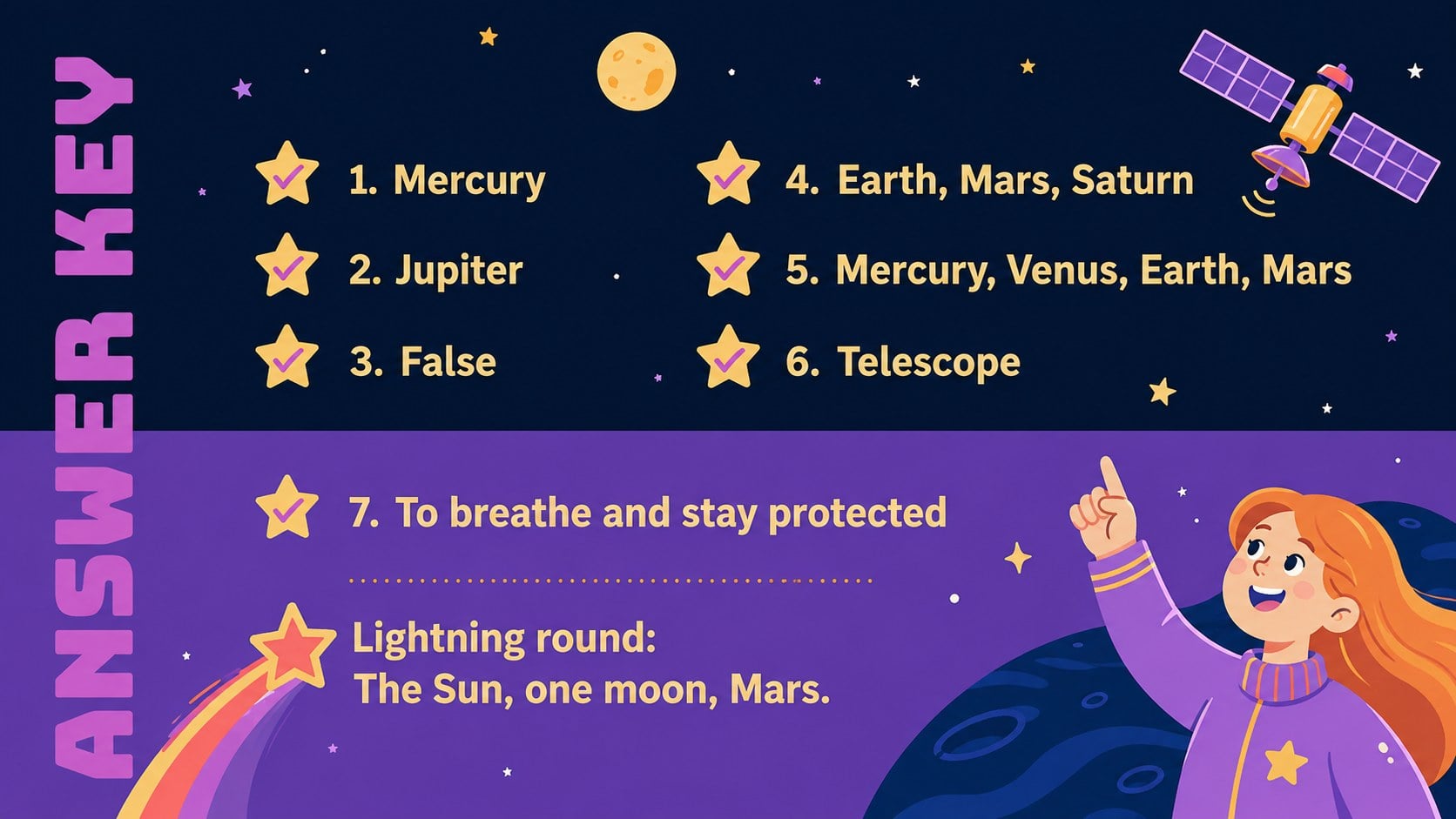 Elementary Astronomy Quiz Deck presentation template, slide 14