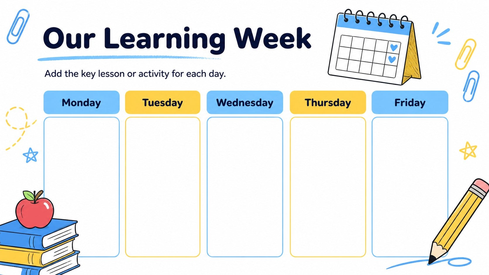 Elementary Classroom Planner Slides presentation template, slide 11
