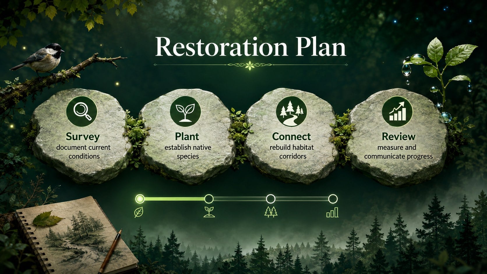 Enchanted Woodland Storytelling Deck presentation template, slide 13