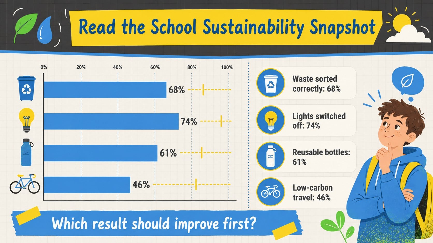 Environmental Awareness Lesson Deck for World Education Day presentation template, slide 13
