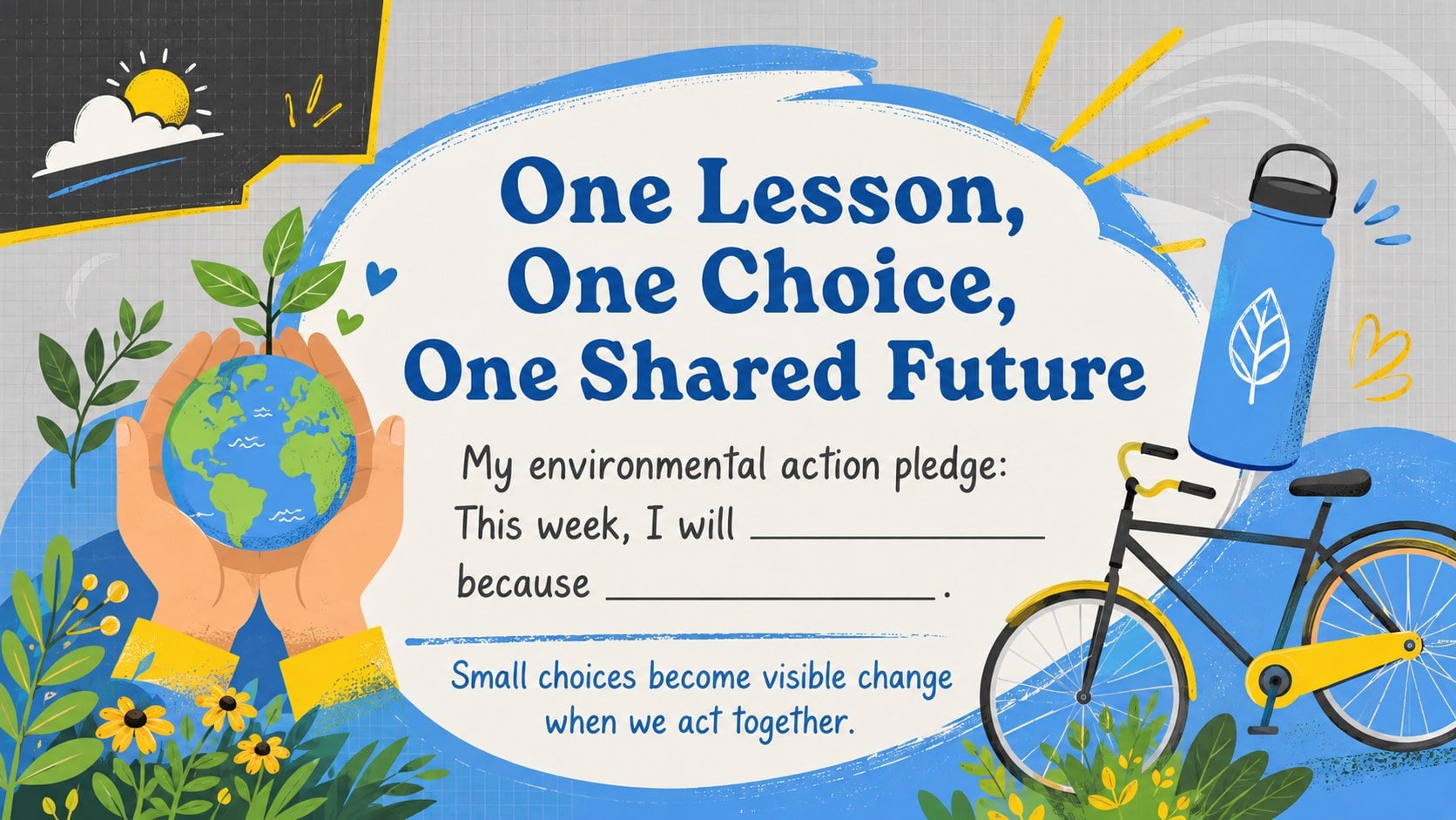 Environmental Awareness Lesson Deck for World Education Day presentation template, slide 15