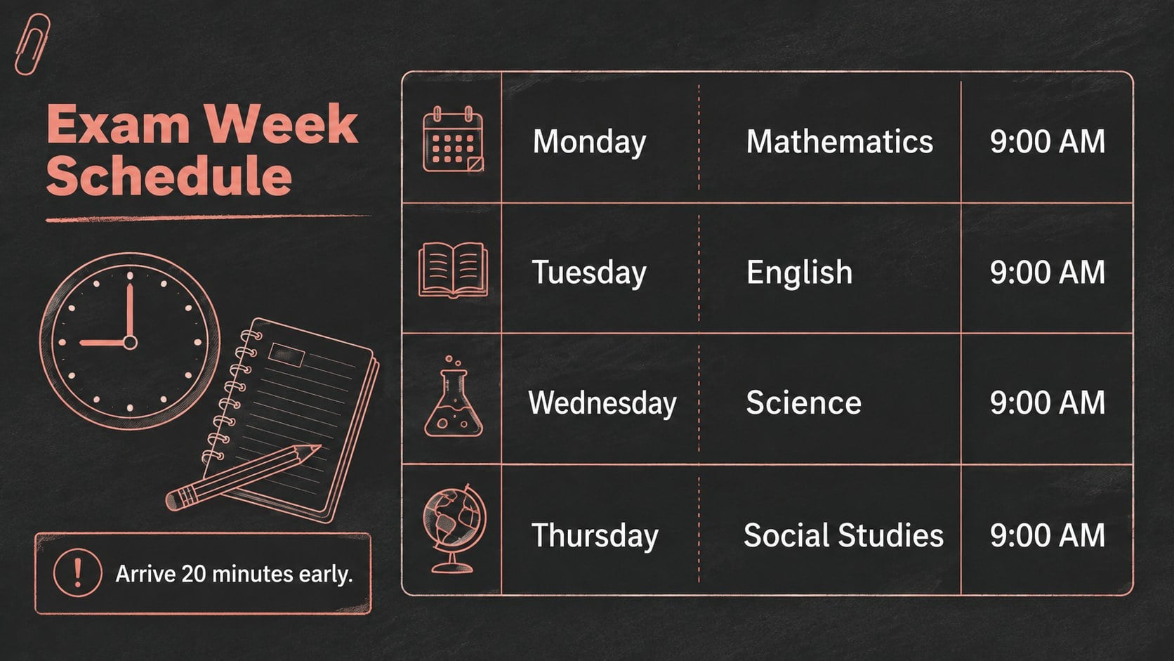 Exam Week Update Bulletin presentation template, slide 3