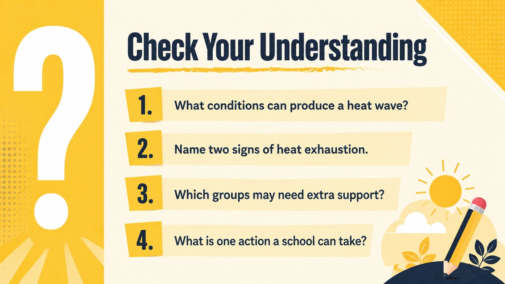 Extreme Heat Safety Lesson Deck presentation template, slide 13