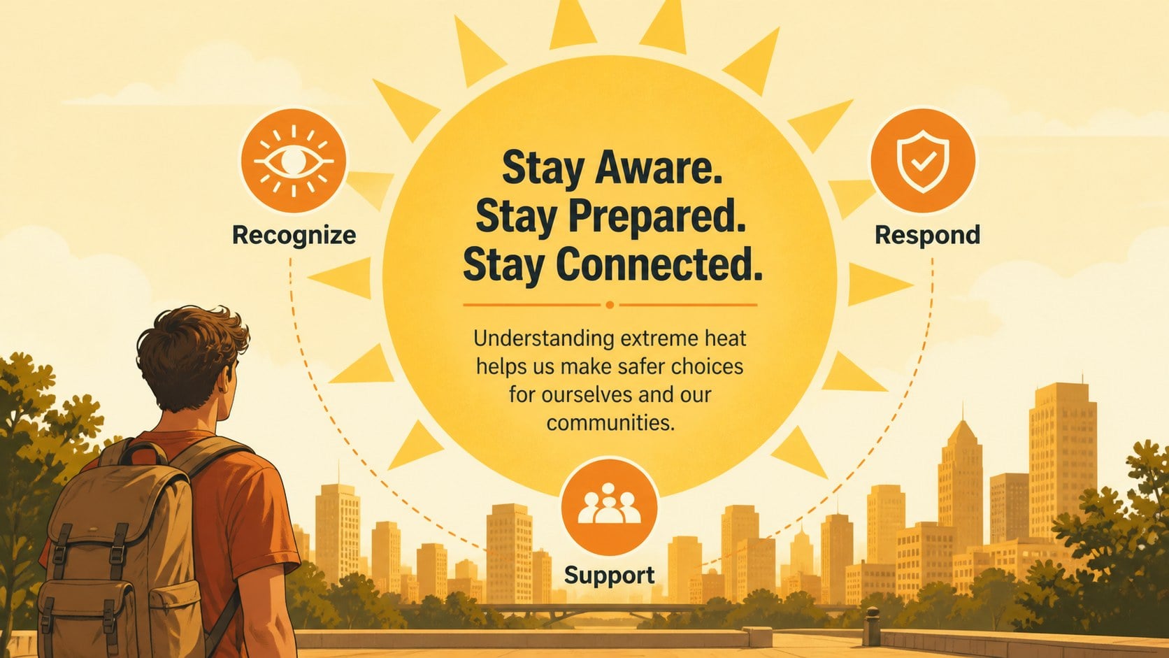 Extreme Heat Safety Lesson Deck presentation template, slide 15