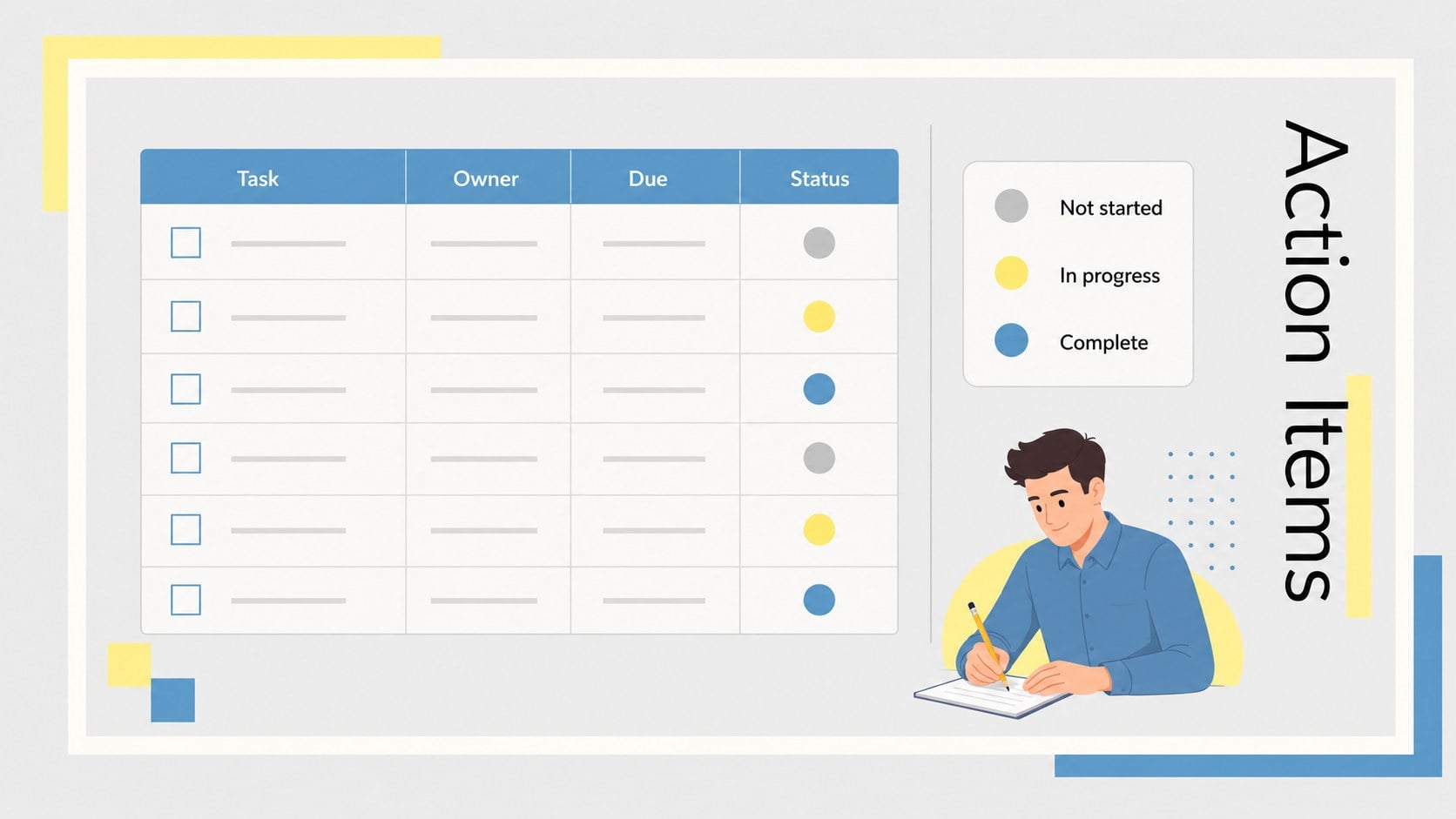 Faculty Meeting Action Planner presentation template, slide 11