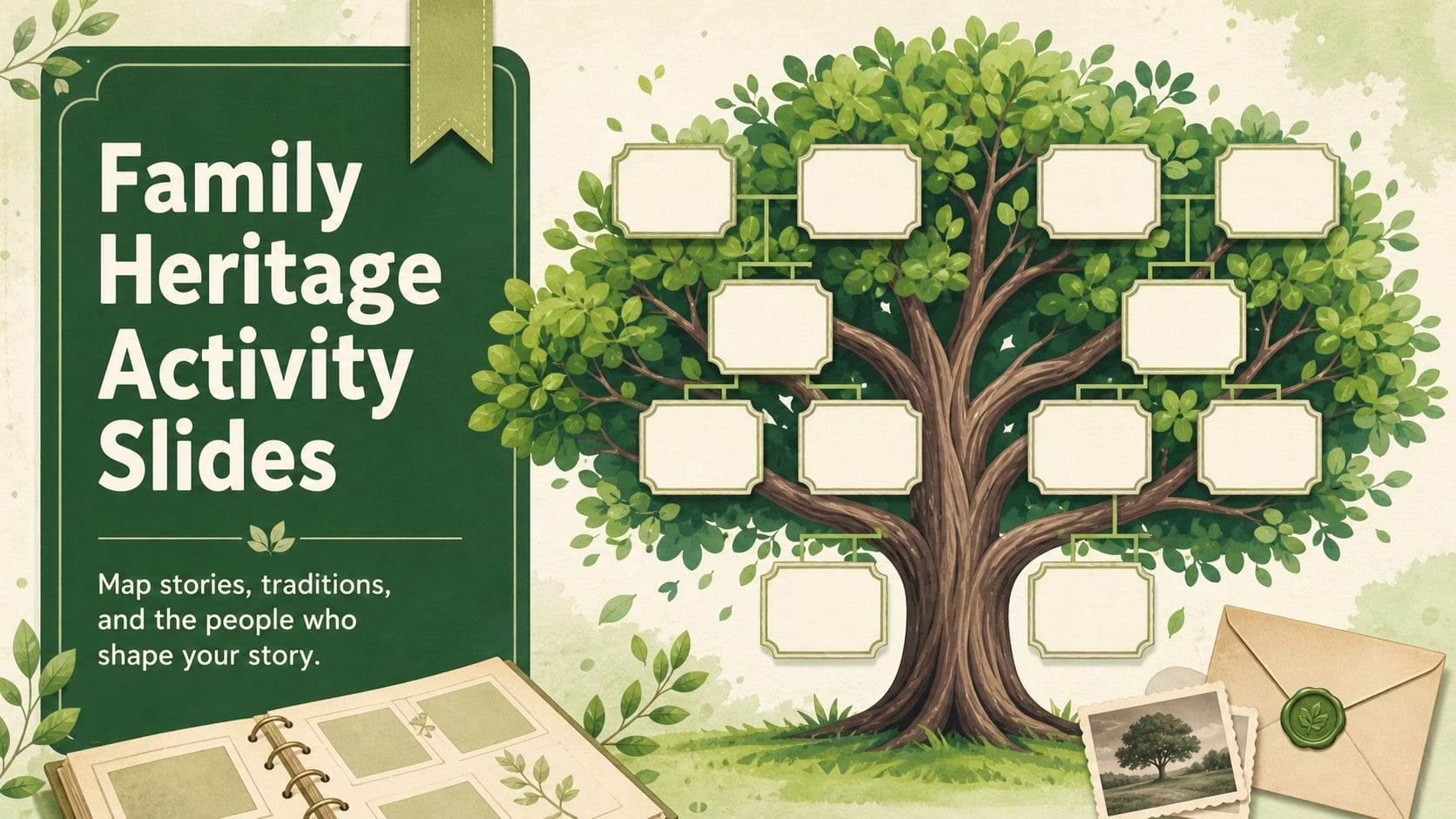 Family Heritage Activity Slides presentation template, slide 1