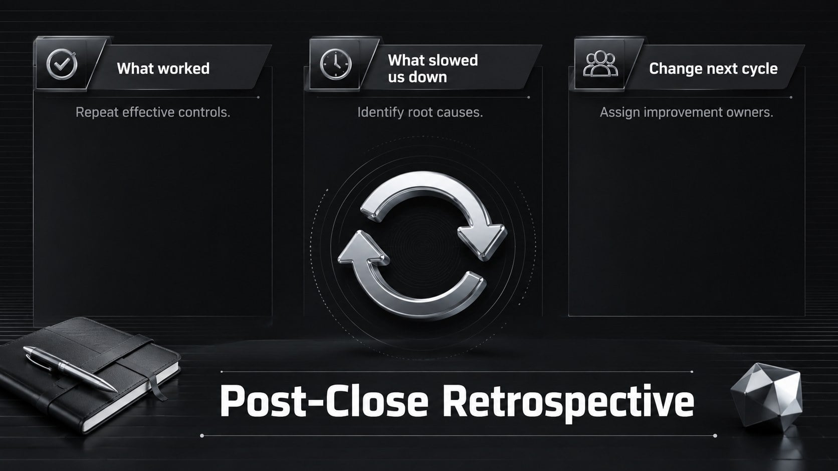 Financial Close Checklist Deck presentation template, slide 14