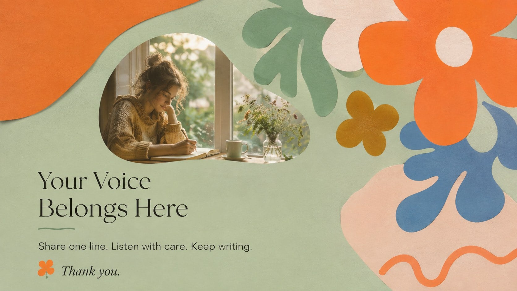 Modelo de apresentação Celebração da poesia com flores, slide 15