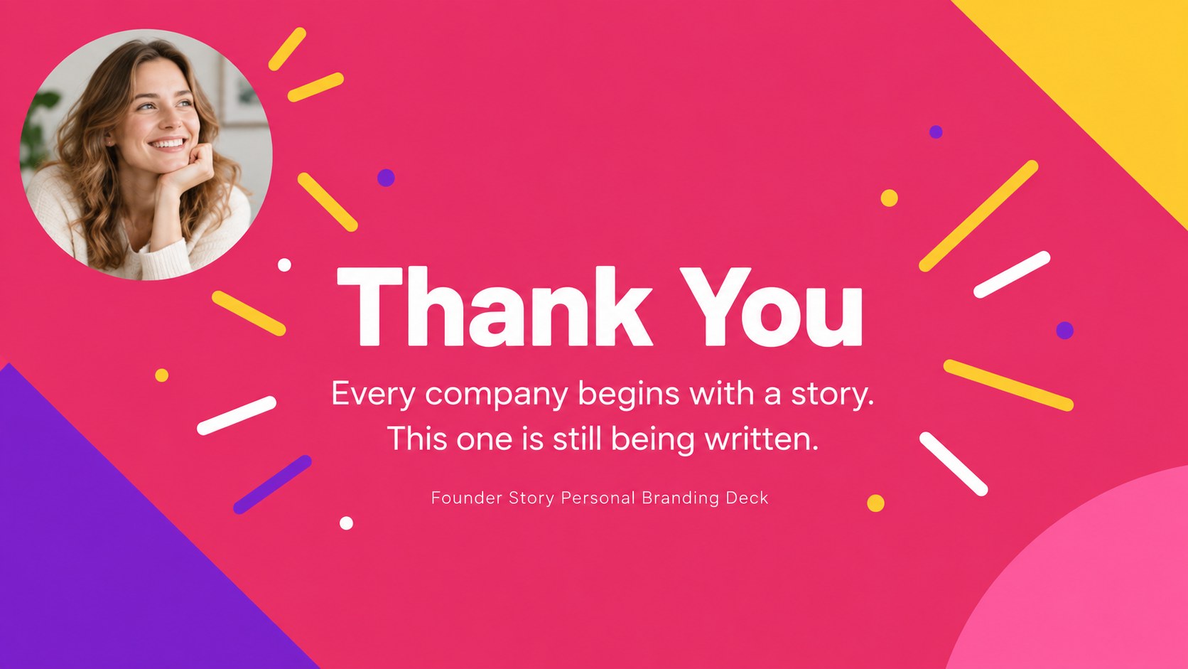 Modelo de apresentação História do Fundador para Marca Pessoal, slide 16