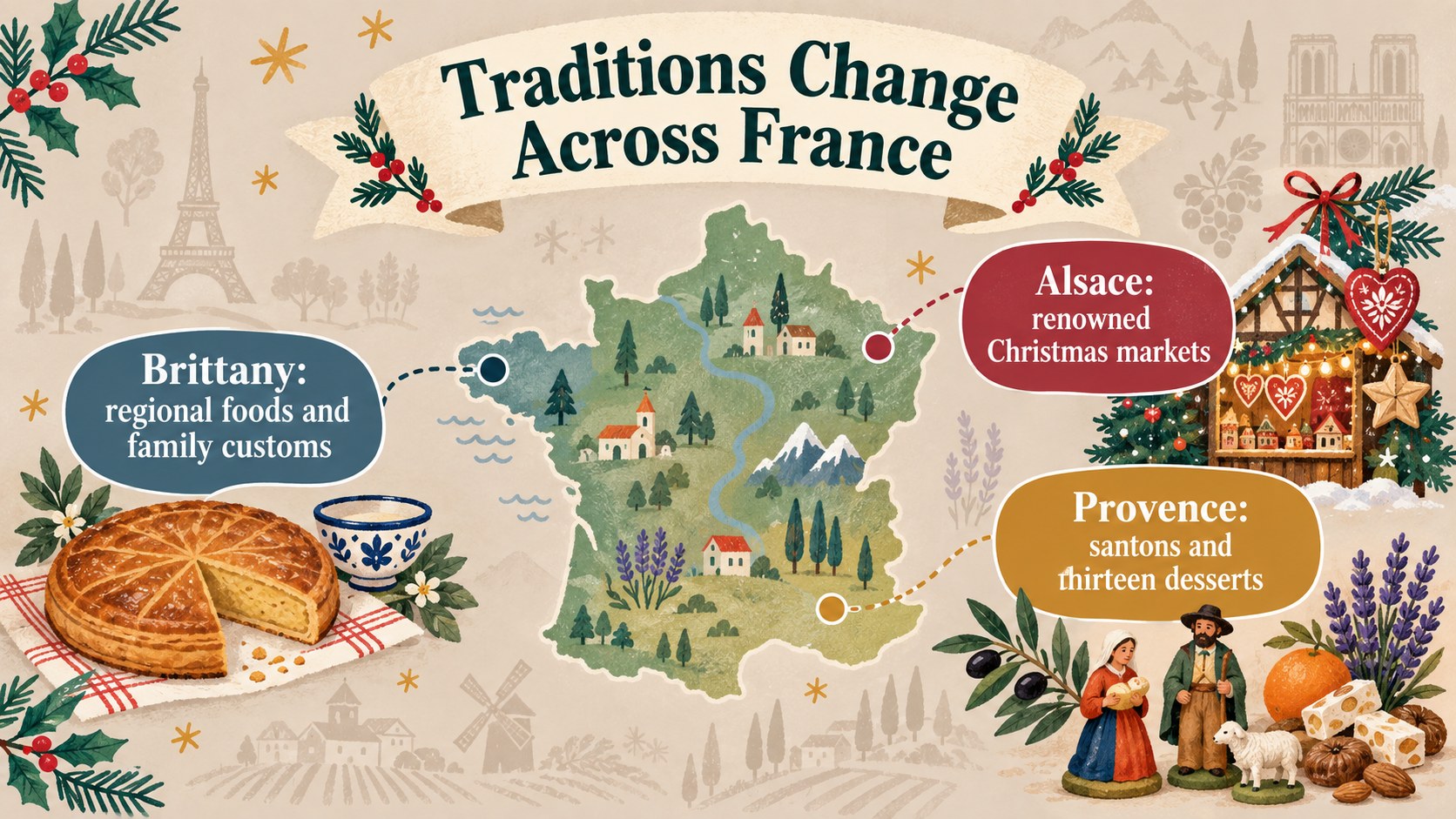 Modelo de apresentação Histórias de Natal na França, slide 10