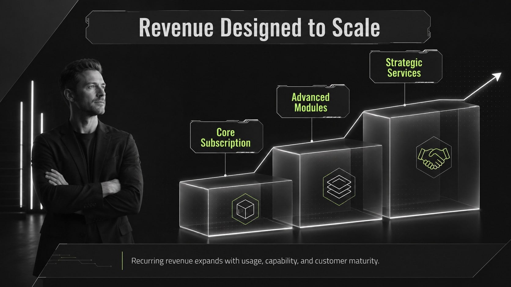 Modelo de apresentação Identidade futurista para startup, slide 11