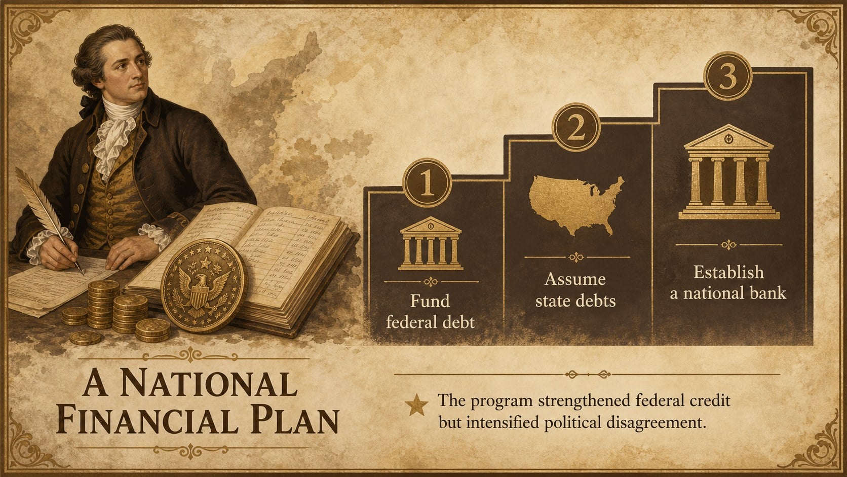 Modelo de apresentação Administração Inicial de George Washington, slide 8