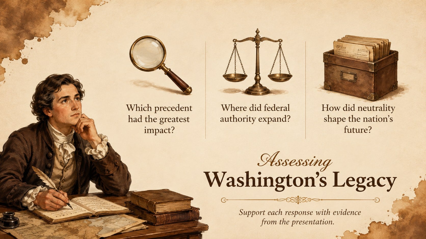 Modelo de apresentação Administração Inicial de George Washington, slide 14