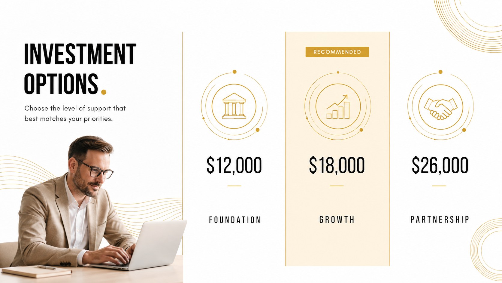 Gold Accent Client Proposal Deck presentation template, slide 10
