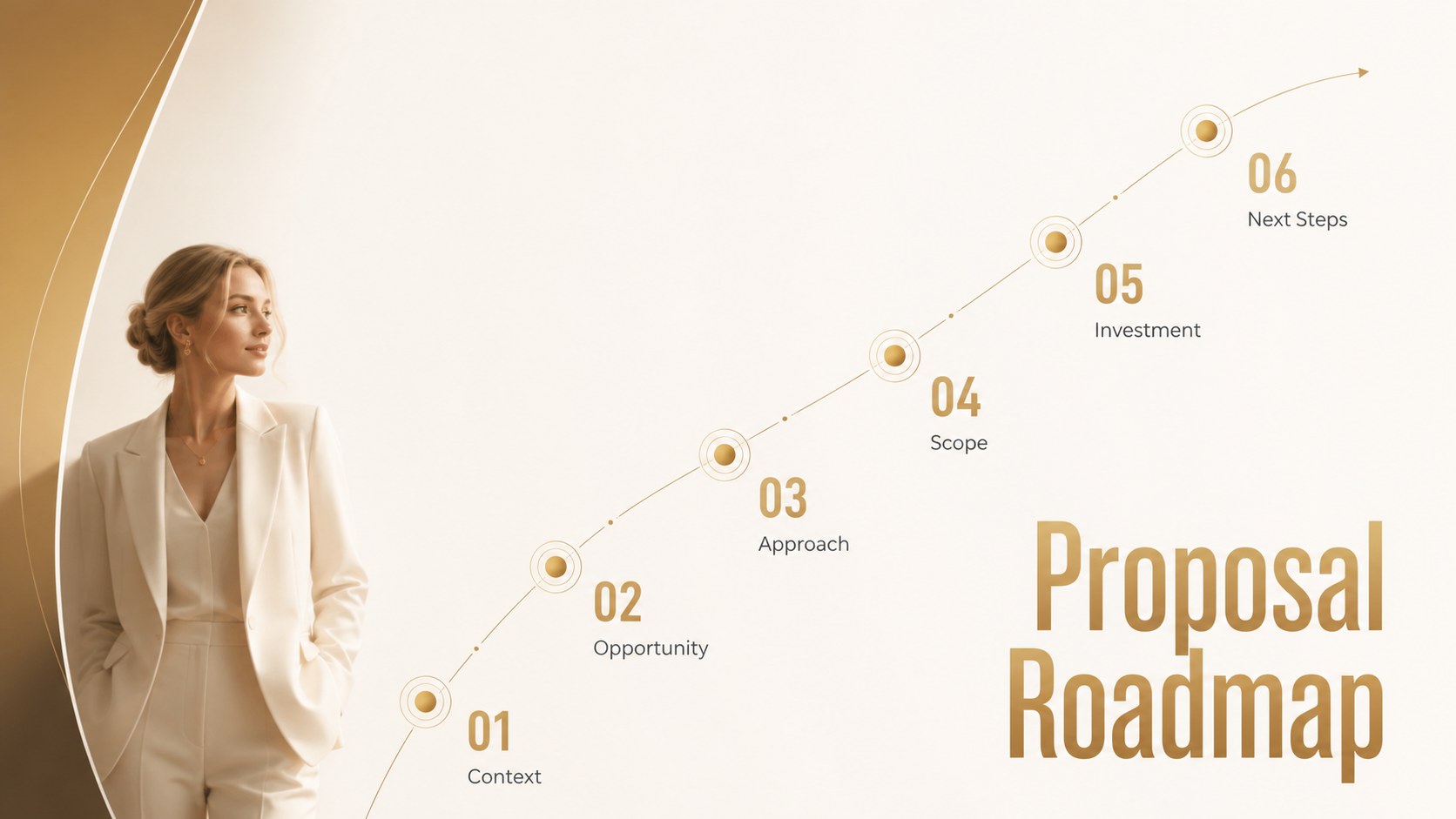 Gold Accent Client Proposal Deck presentation template, slide 13
