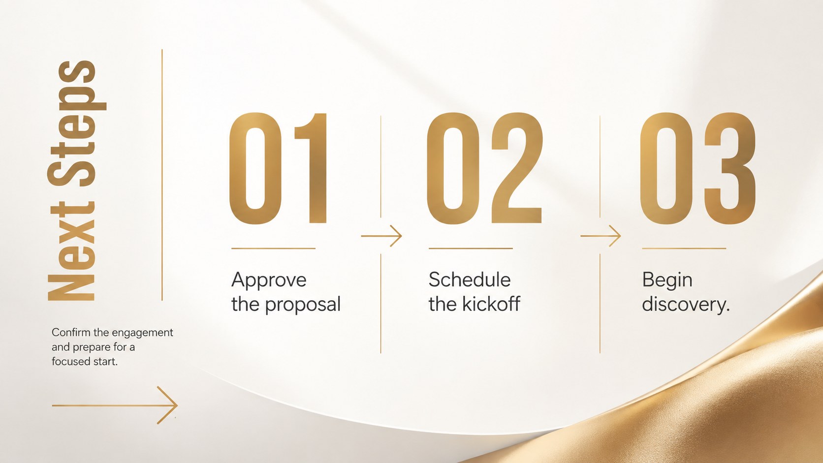 Gold Accent Client Proposal Deck presentation template, slide 14