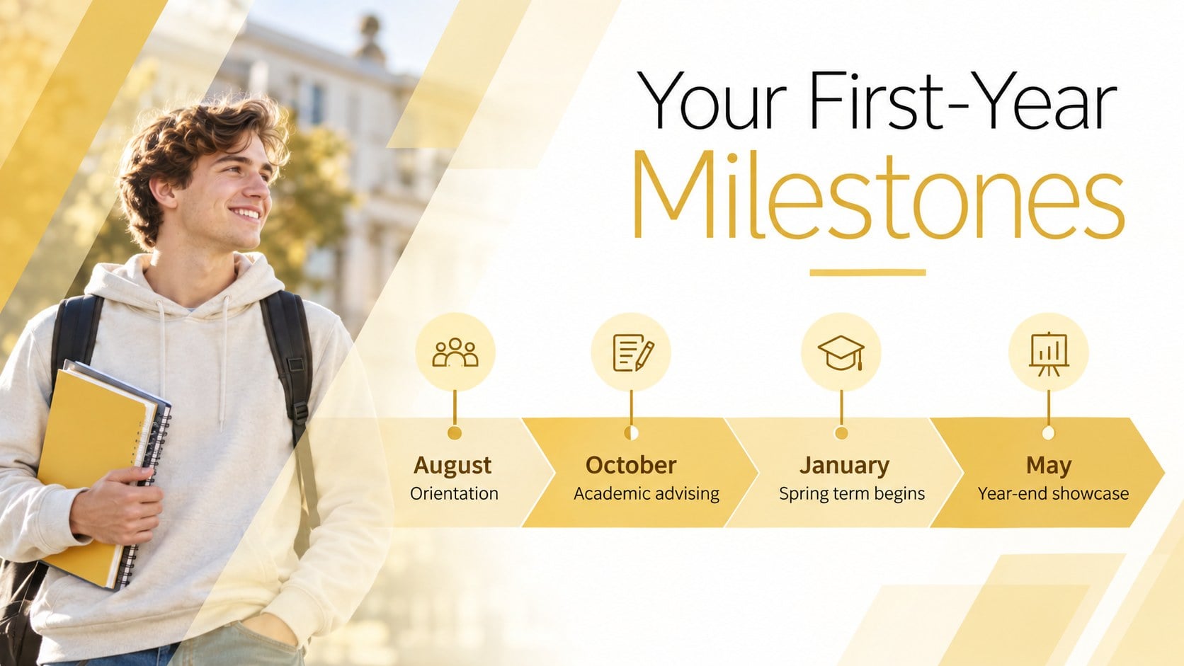 Golden Gradient College Prospectus presentation template, slide 13