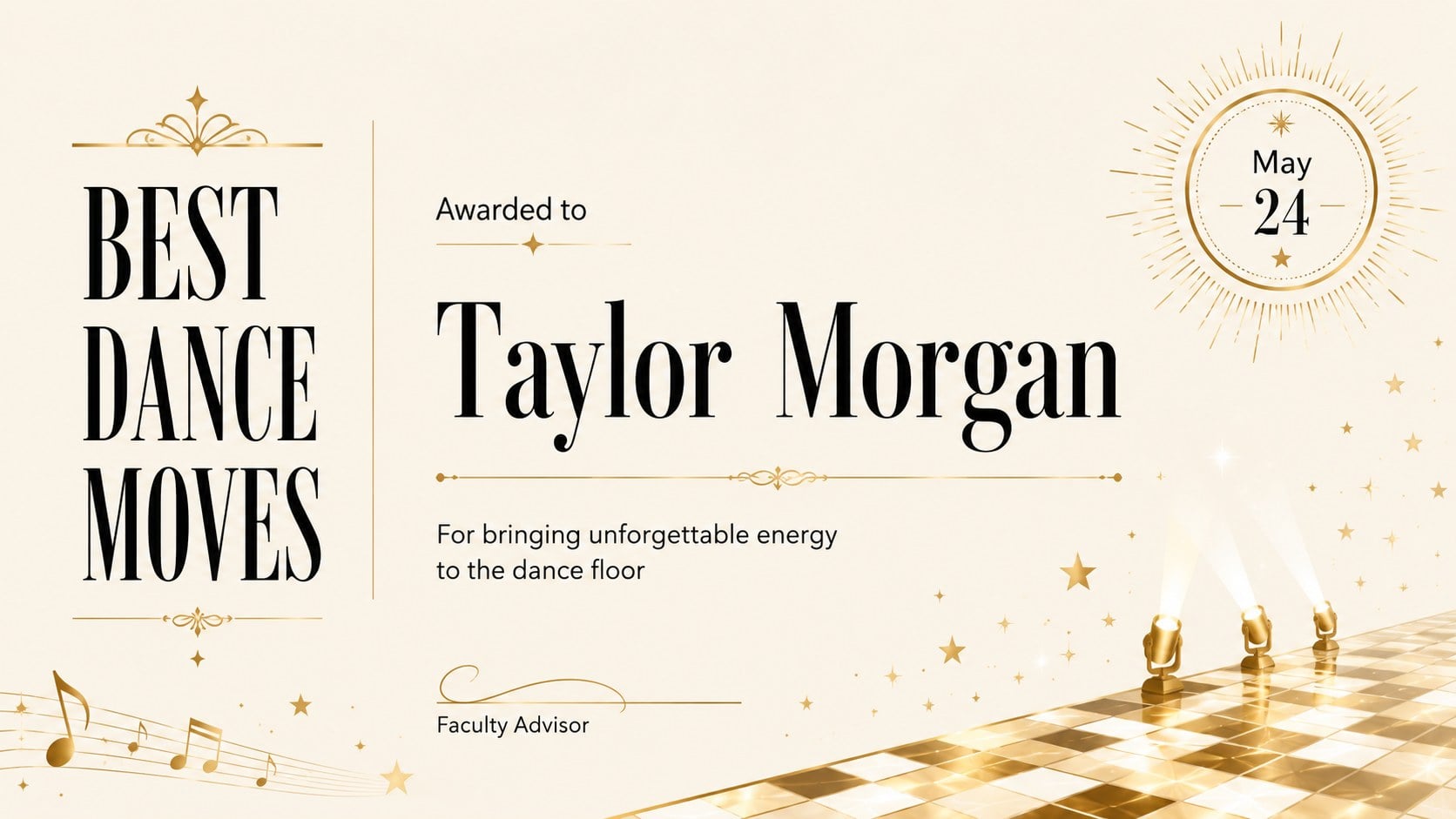 Golden Prom Superlative Certificate Set presentation template, slide 3