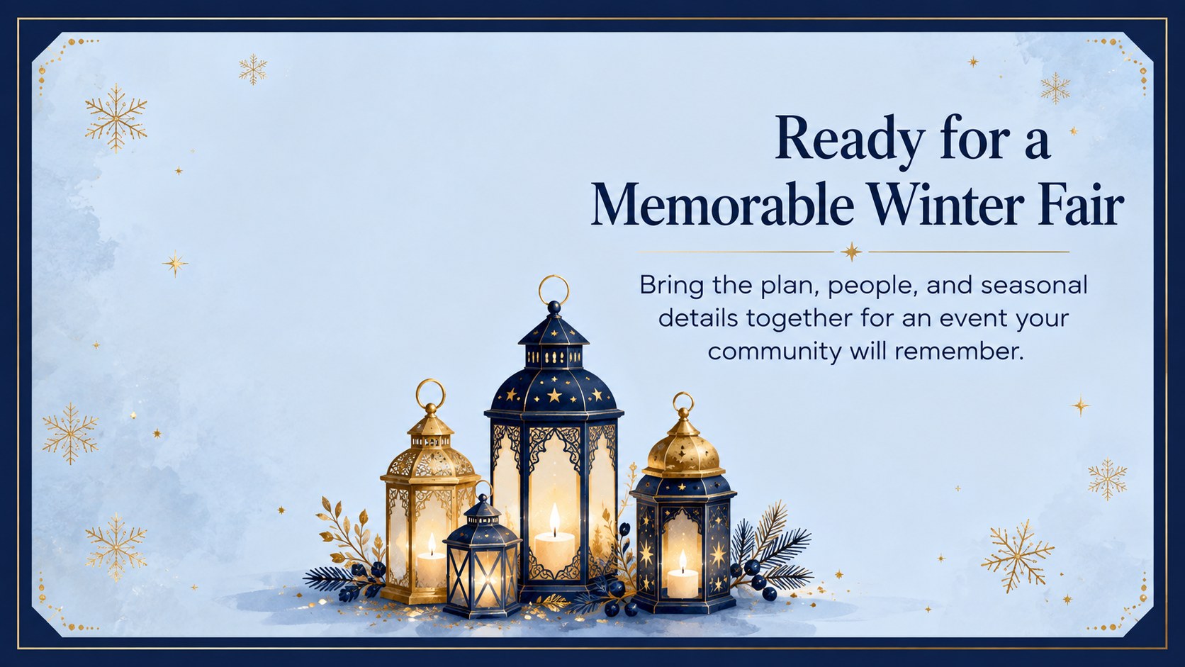 Modelo de apresentação Planejamento de Festa de Inverno Dourada, slide 15