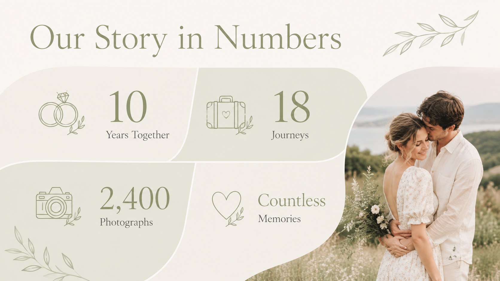 Green Anniversary Memory Book Slides presentation template, slide 11