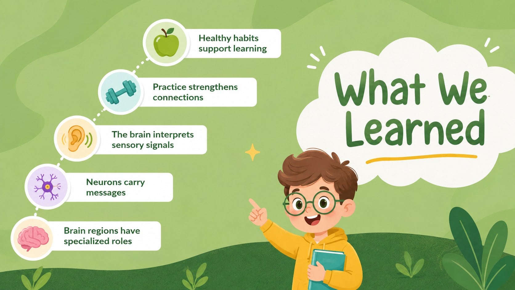 Green Brain Science Lesson Deck presentation template, slide 14