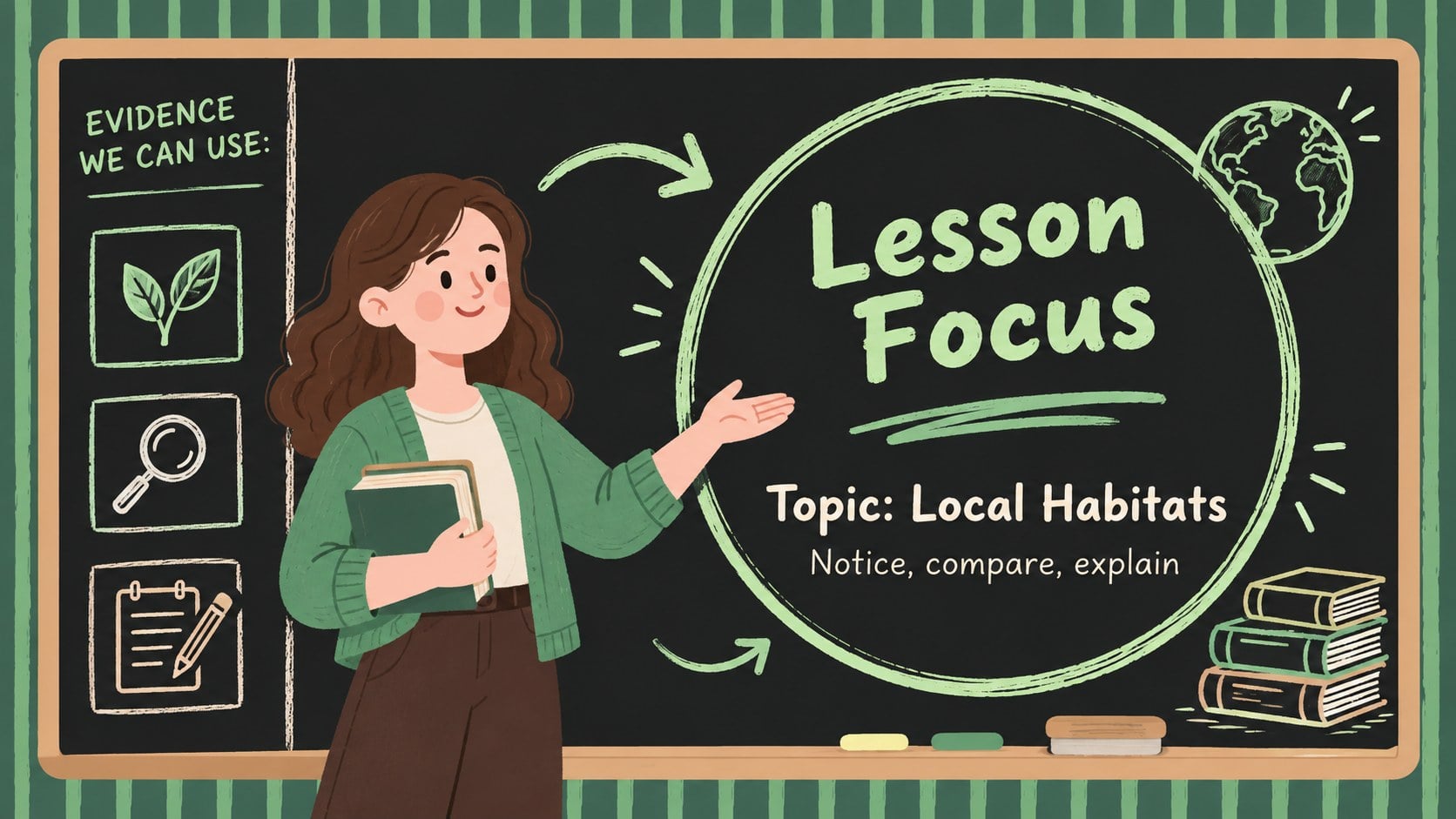 Green Chalkboard Classroom Meeting Deck presentation template, slide 5